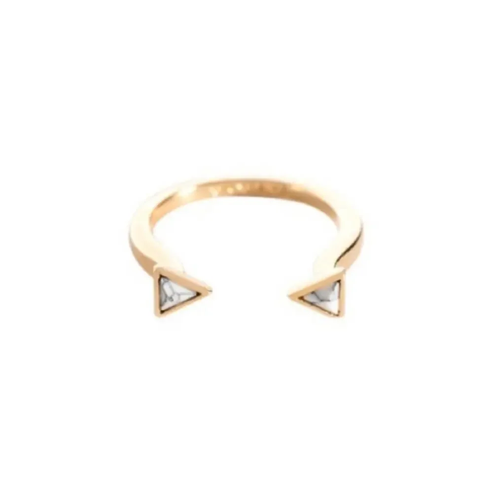 Shiraleah | Ophelia Gold Tone & White Marbled Adjustable Size 7 Ring
